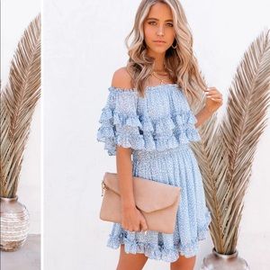 Vici off the shoulder ruffle dress